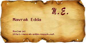 Mavrak Edda névjegykártya